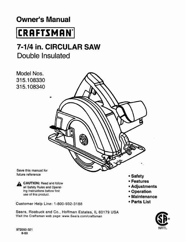 Craftsman Saw 315 10834-page_pdf